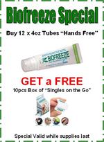 Biofreeze *Special*: Buy 12 x 4oz "Hands Free" Tubes, Get a FREE Box of Biofreeze Singles 
