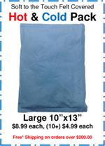 Soft to the Touch Felt Covered Hot & Cold Pack, Large 10"x13"