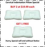 Cervical Indentation Pillow Special: Buy 2 at $19.99, Get 1 Free  (That's Only $13.33 each)